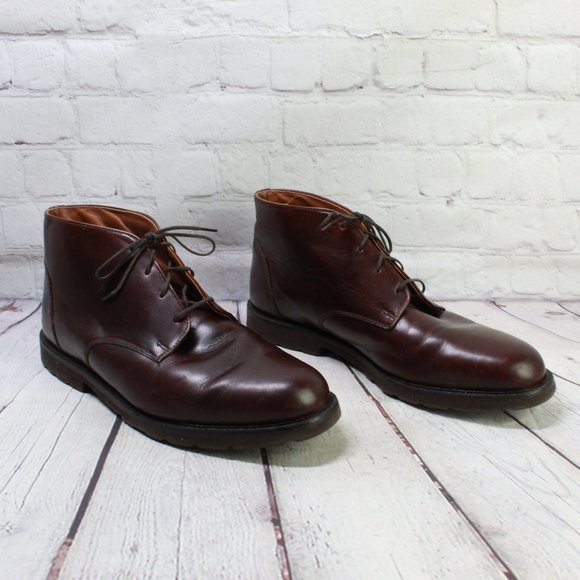 Bostonian Brown Leather Lace Up Oxfords Chukka Dress Shoes Size 13 Medium - Picture 3 of 9